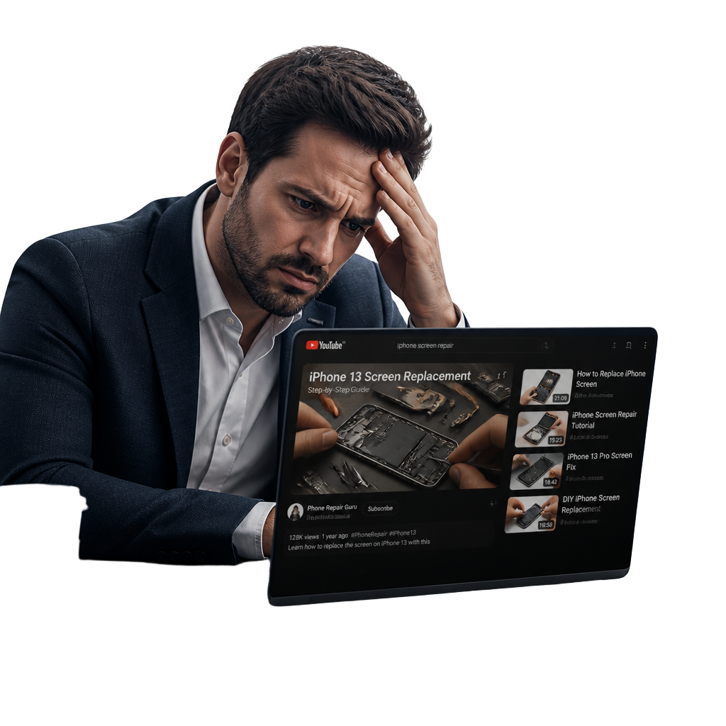 Frustrated learner overwhelmed by random repair tutorials